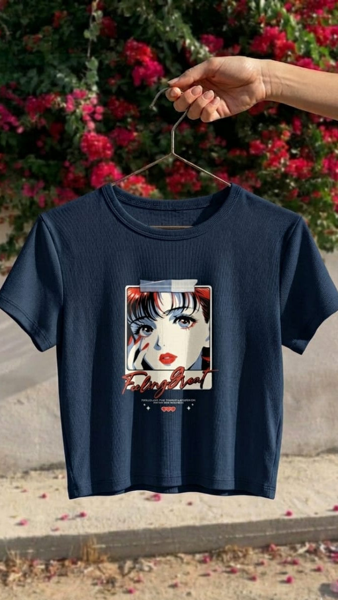 Greatness Wave Navy- Baby Tee