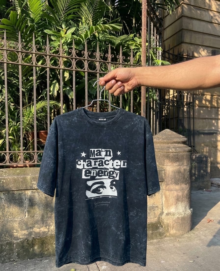 Main Character Energy – Acid Washed Oversized T-Shirt (Unisex)